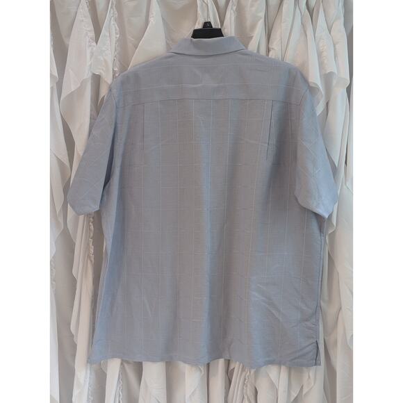 Club Room Blue Linen/Cotton Blend XXL One Pocket Short Sleeve Button Up - Picture 8 of 8